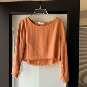 Silky Terracotta Long Sleeve Blouse
